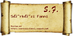 Sárközi Fanni névjegykártya